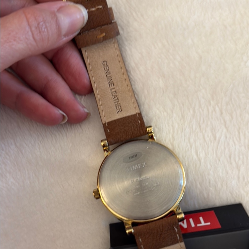Timex Heritage Collection Unisex Gold and Brown Leather Watch - Picture 2 of 6